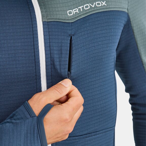 ORTOVOX FLEECE LIGHT GRID HOODED JKT M Hoodies ORTOVOX